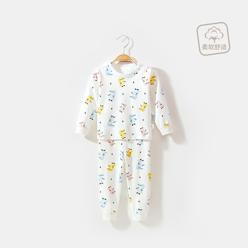 Bé quần áo mùa thu mùa thu quần bộ cotton 0-1 tuổi 3 tuổi trẻ em đồ lót bé trai bé gái pajama nhà điều hòa không khí quần áo.