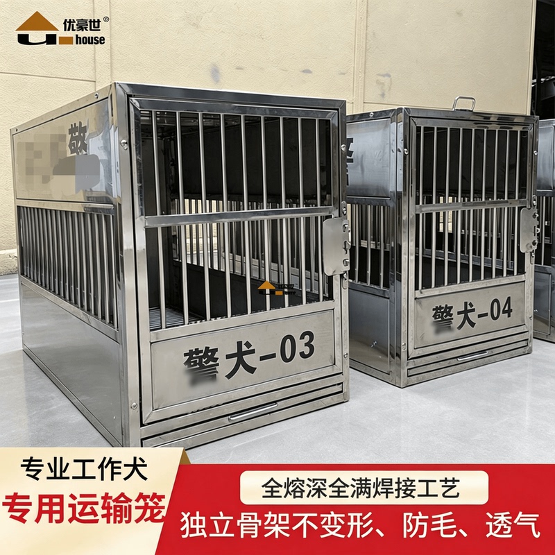Air Transport Crate for German Shepherds, Malinois, Tibetan Mastiffs, Large Aggressive Dogs, Outdoor Transport Cage, Pet Dog Car Cage, Travel Crate