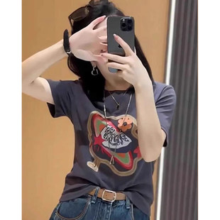 Summer design cotton short sleeve T-shirt, European style, American style, oversize, trend of season