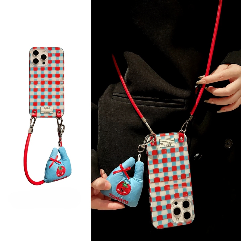 Tomato Blue Cloth Bag Suitable for Nothing 4A/3A Phone Case 2 Google Pixel 9/10 Pro/87 Crossbody Wearable Pmote Edge60Pro Silicone G56/Rog9 Portable 54 Travel Bag