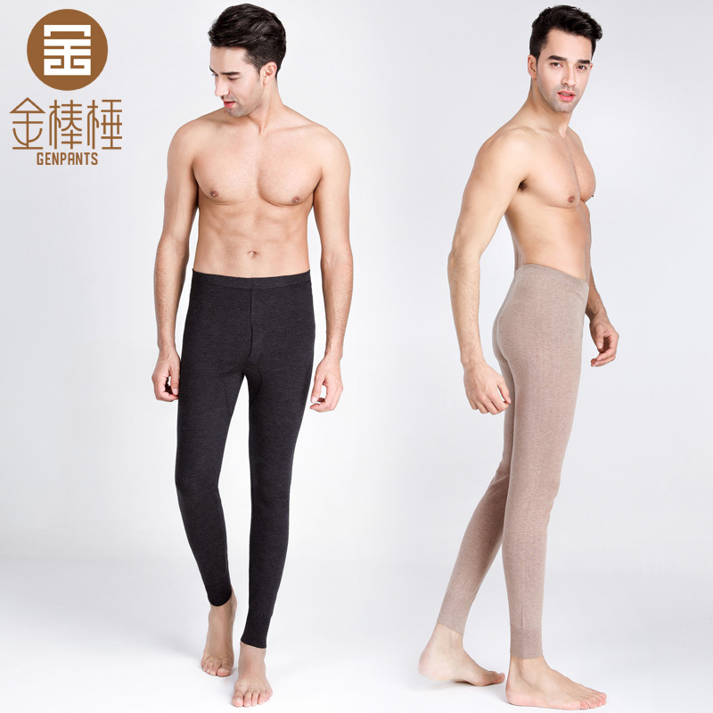 Jinbangchui 3203 Medium-Thick Seamless Knit Inner Layer Close-Fitting Non-Bulky Thermal Pants Wool Pants Men's Slim Fit
