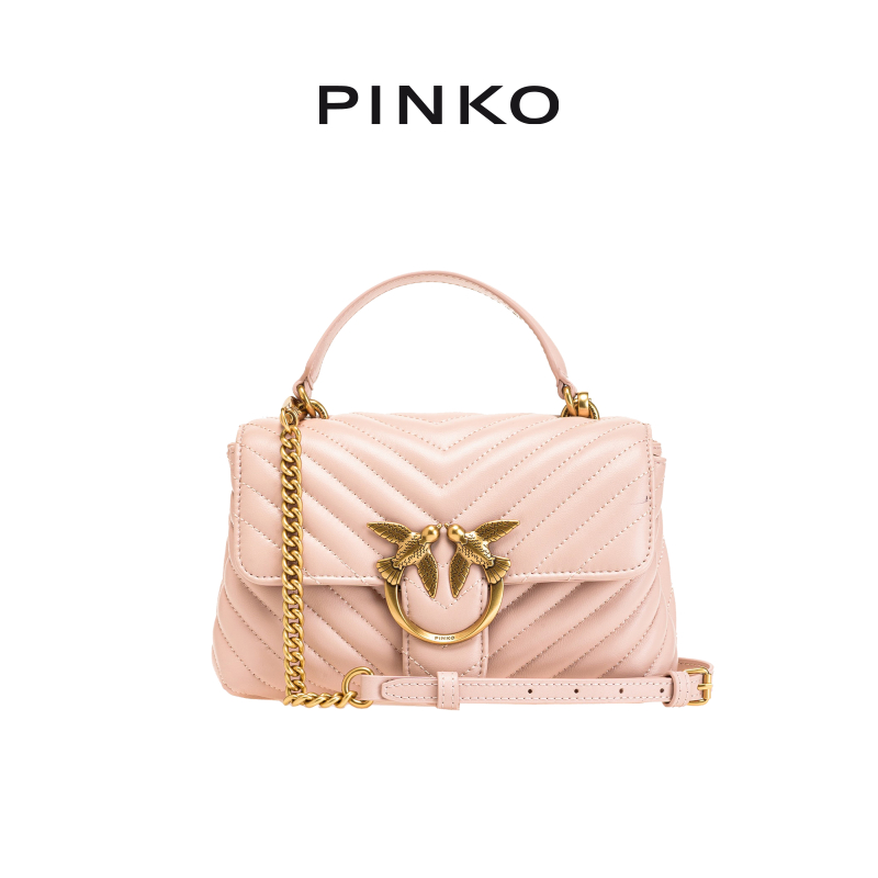 【春夏新品】PINKO2023女包绗缝手提斜挎包燕子包100044A0GK