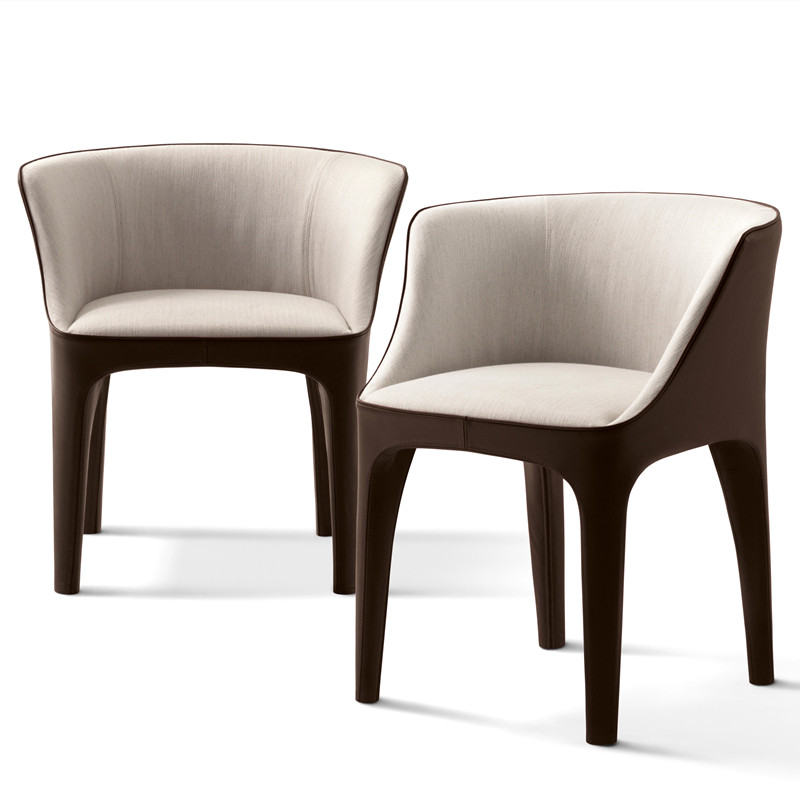 Nordic designer Diana dining chair Glass fiber armchair Leisure chair Home Cafeteria Dining Room Reception Chair