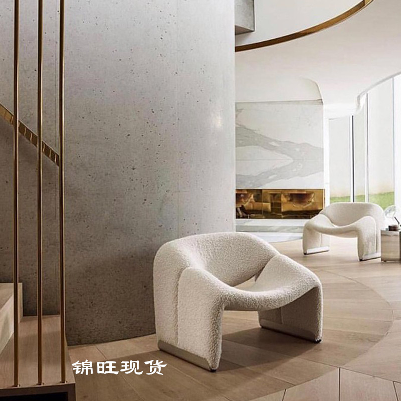 High - end spot manufacturer Creative chai floating chair glass fiber M font chair bedroom light luxury and simple