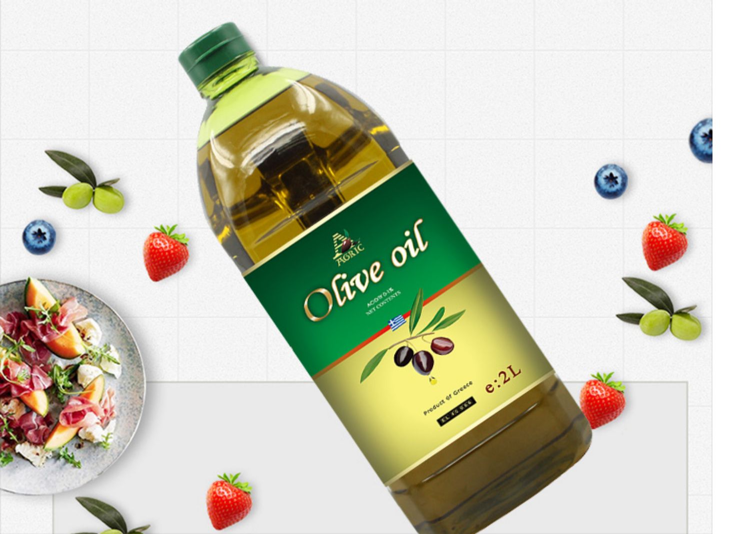 阿格利司希腊原装进口纯橄榄油2000ml