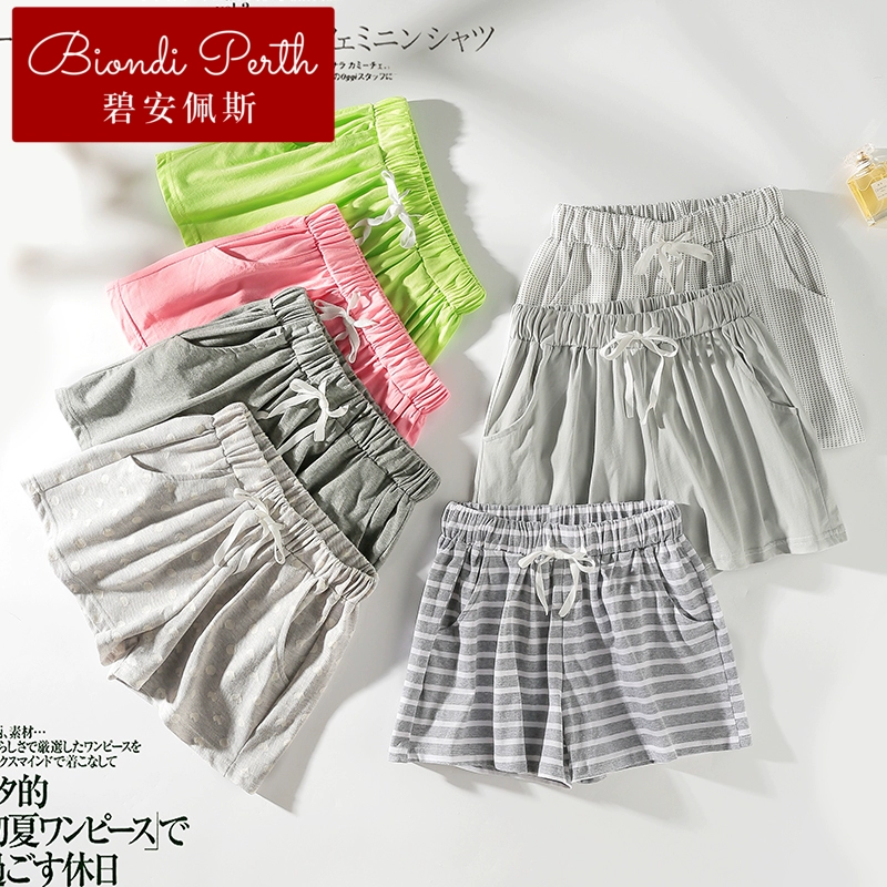 Bian Pace cotton pyjama phụ nữ và đàn ông quần short lỏng lẻo mùa hè mỏng cặp vợ chồng sexy giản dị ở nhà quần short bãi biển - Quần tây