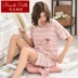 Bianpaisi pijama nữ mùa hè phong cách hàn quốc tươi mát đáng yêu sinh viên ngắn tay váy ngủ mùa hè nữ có thể mặc rộng - Đêm đầm