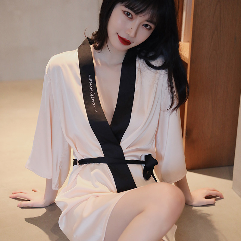 Sexy Sleepwear Women's Spring Autumn Summer 2022 New Morning Gown Ice Silk Sleepwear Long Sleeves and Wind Home Clothing Thin