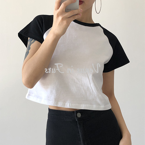 Netred super fire short T-shirt women summer Han Edition high waist short sleeve in tide students bungdi loose clothes