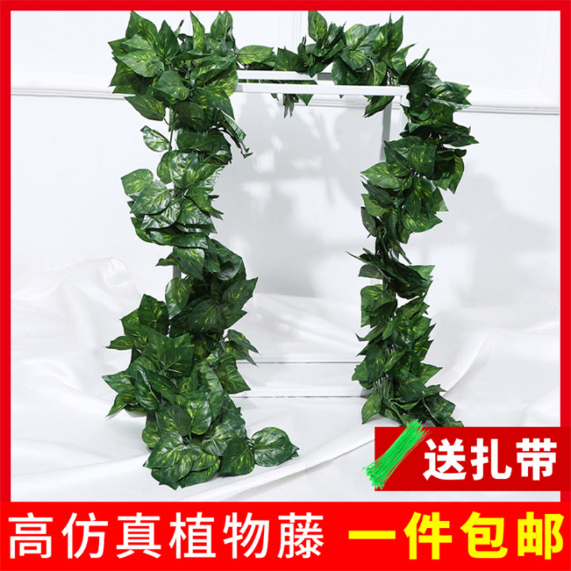 Simulation grape leaves Leaf children Green leaves Plastic green plants Water pipe winding fake flowers Rattan vines Suspended ceiling decoration