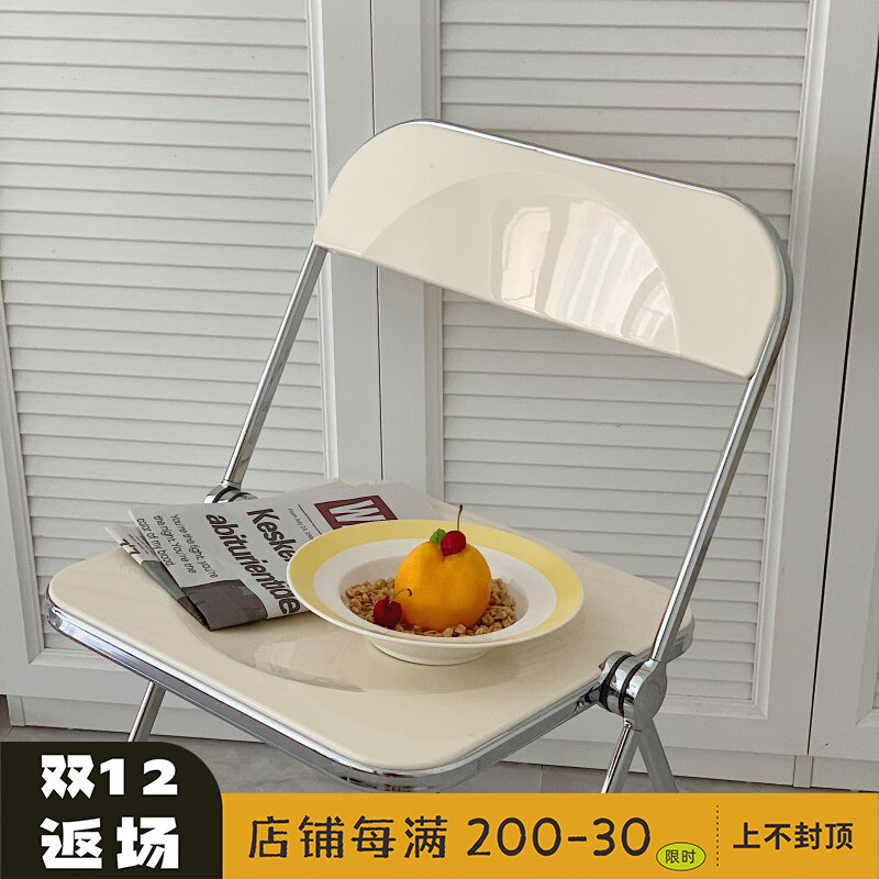 DPstudio medieval style acrylic folding dining chair meeting negotiation chair simple net red dining chair ins wind chair