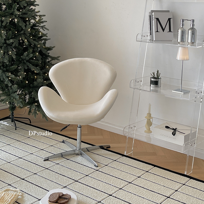 Wrapped Swan Chair, Trendy Small Sofa, Comfortable Seating, Simple Solid Color, Small Apartment, Adjustable Office Chair, Makeup Stool