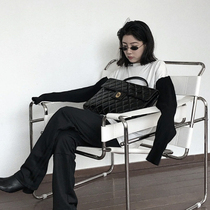 DPsTUdio Bauhaus Style Vasile chair in ancient wind designer stainless steel tube saddle leather casual chair