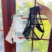 Triumph crotchless underwear with golden bells ~ Japanese sexy lace briefs for women low waist pure desire hollow