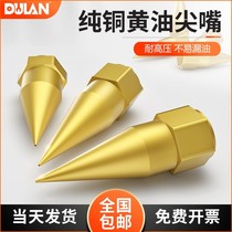 Grease Gun Accessories Daquan Pneumatic Grease Gun Nozzle Head Imported Pointed Pure Copper Flat Head New Grease Nozzle Universal Head