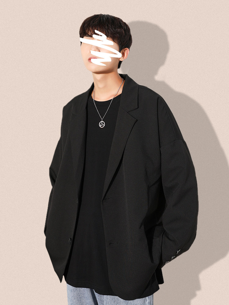 Suit men's 2021 spring new Korean version of the trend of high-end casual coat loose and wild Hong Kong style small suit