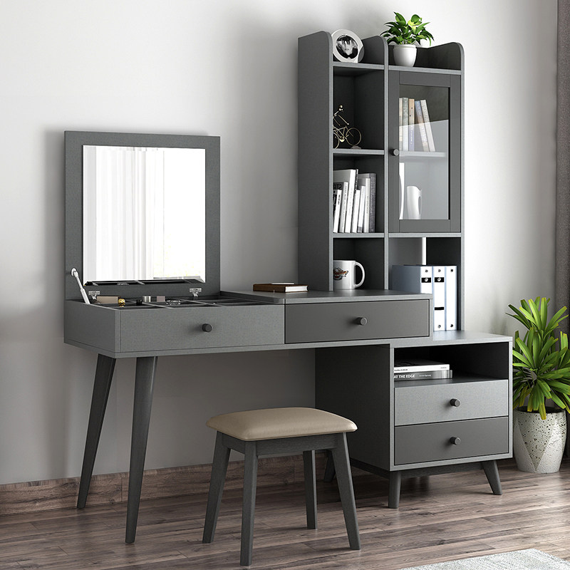 Fire Totem Children Desk Bookshelf Combined Body Study Desk Home Telescopic Makeup Bench Male Girl's Computer Desk