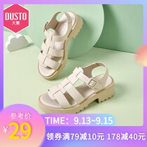 Dadong 2021 new summer simple with Roman style buckle decoration Velcro thick soled sandals womens shoes