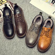 Mens Head Leather Shoes Autumn Winter Gush Shoes Inlen Mens Shoes Casual Cotton Shoes Martin Boots Individuality 100 Hitch Shoes