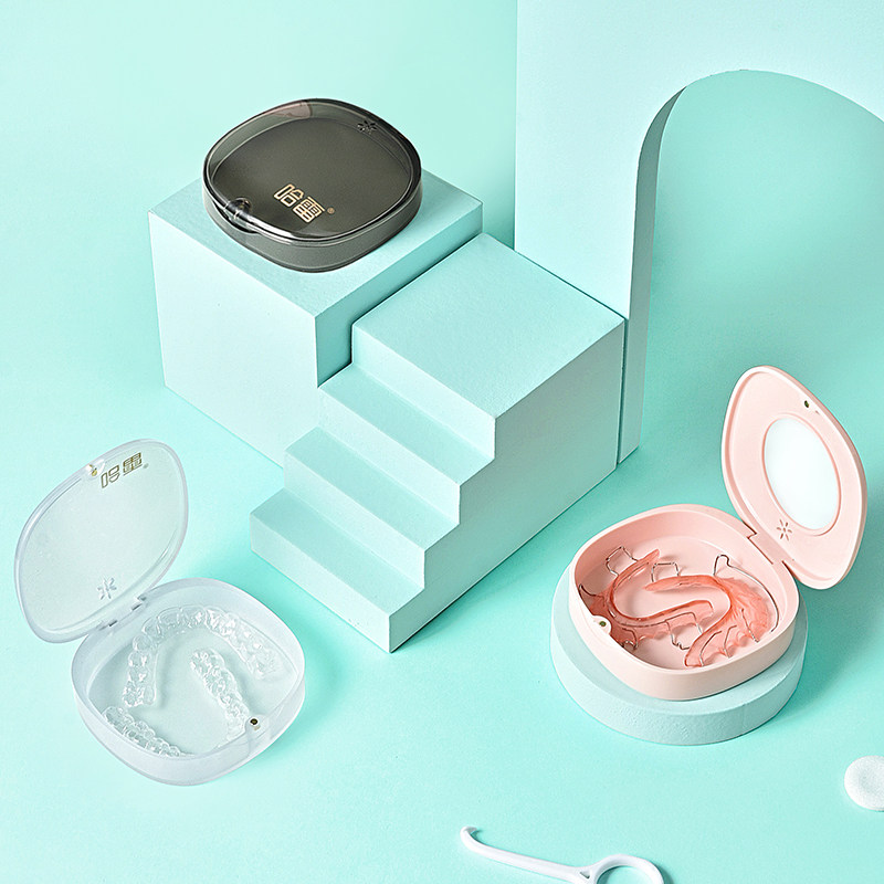 Haretooth cover holder containing box portable small tooth cute orthodontic holder breathable with mirror box