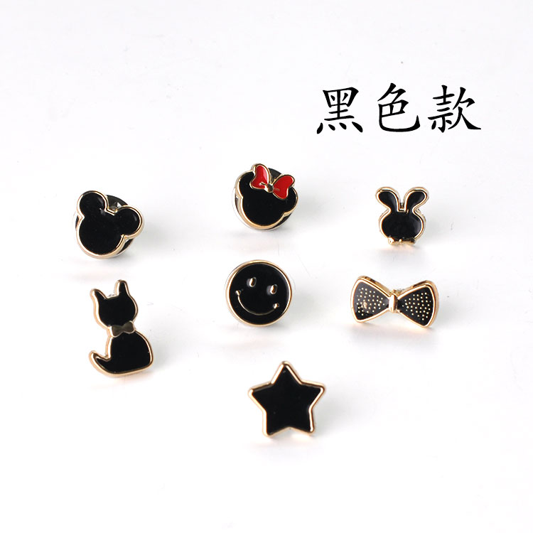 Korea Pearl chống chiếu sáng phim hoạt hình nhỏ trâm cài áo len cổ áo len cổ áo pin khăn khuy măng sét lắp ráp phụ nữ - Trâm cài ghim cài áo vest nam
