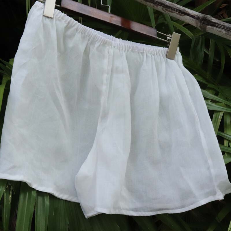 Linen Single-Layer Clothing - Thin Ramie Base Layer (Shorts) Five-Point Pants Anti-See-Through