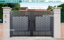 Iron Art Gate Courtyard Door New Chinese Countryside Stainless Steel Open Door Villa Door Entrance Door to the door Self-built house door set to do