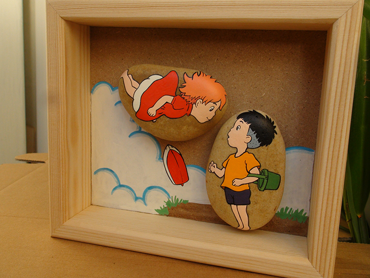 Tanabata confession gift customization Wave Niu Sosuke healing ornaments Stone fun tribe hand-painted stone painting to map customization