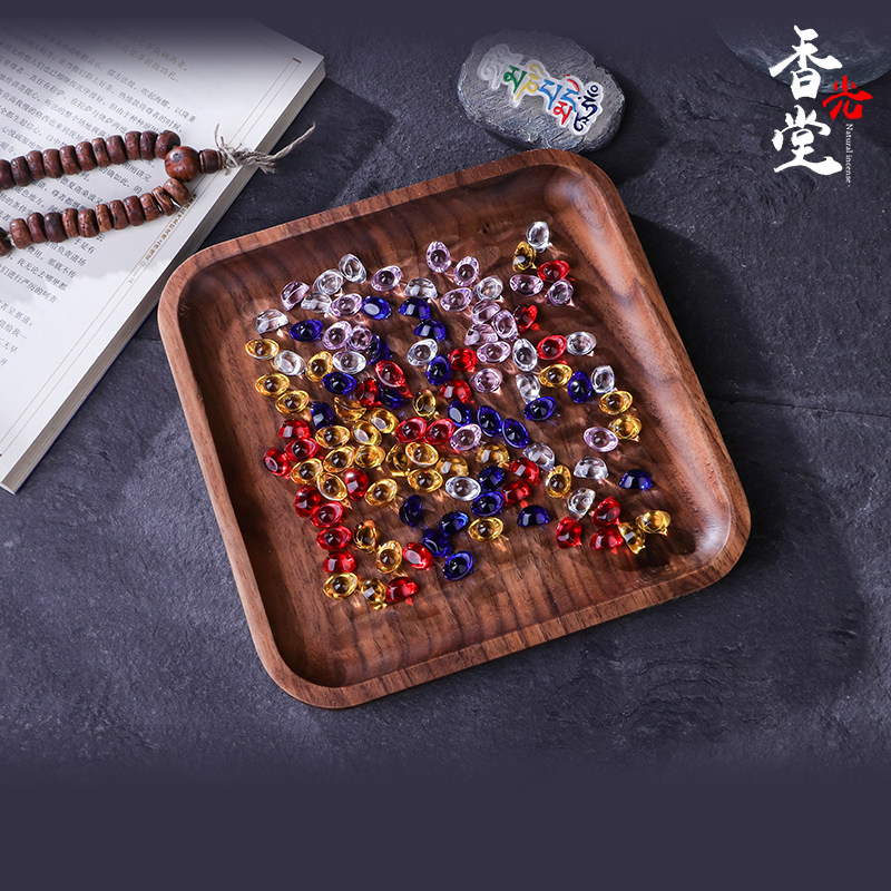 Containing supplies Tantric natural color crystal small yuan treasure for Buddha seven gems Buddha statue mancha Luo offer manza gem