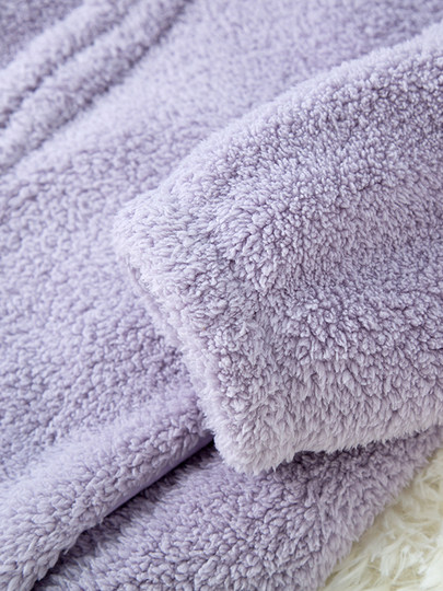 Coral velvet pajamas for women winter thickened plus velvet warm casual sports loose wearable zipper home clothes set