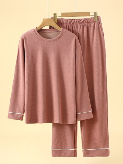 Rongde pajamas women's winter brushed plus velvet thickening casual warm spring autumn winter women's thin velvet home wear set