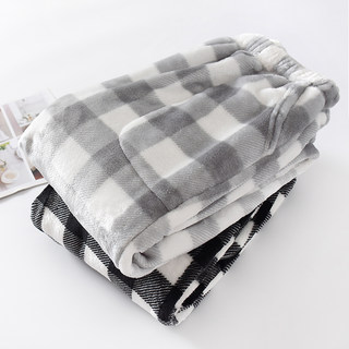 Flannel Pajama Pants for Men, Winter Fleece-Lined, Thickened, Warm, Large Size Long Pants, Warm Pants, Autumn and Winter Coral Fleece Home Pants