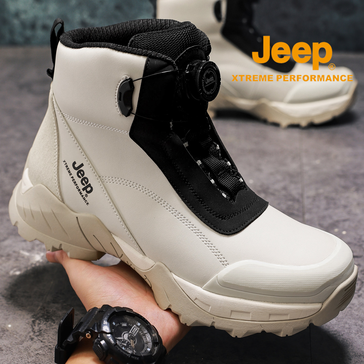 Ботинки Jeep Martin; мужские зимние уличные нескользящие походные ботинки с высоким берцем; мужская водоотталкивающая повседневная спортивная обувь Изображение 1