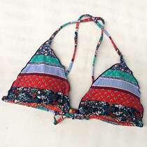 Sexy bikini womens swimsuit one-piece top shoulder strap lace-up 2 color 4520