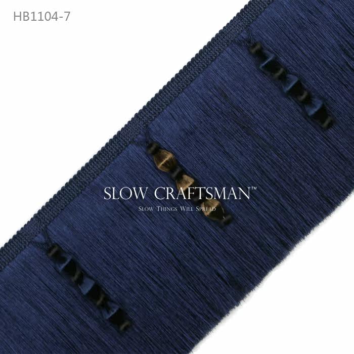 Кружевная кайма slow craftsman出口欧洲高端初南系列 窗帘家具底边流苏毛边花边 1542801219