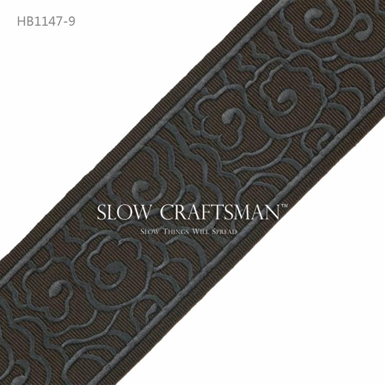 Кружевная кайма slow craftsman出口欧洲高端东方系列 窗帘抱枕灯具刺绣祥云花边