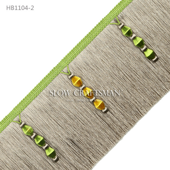 Кружевная кайма slow craftsman出口欧洲高端初南系列 窗帘家具底边流苏毛边花边 1542801219