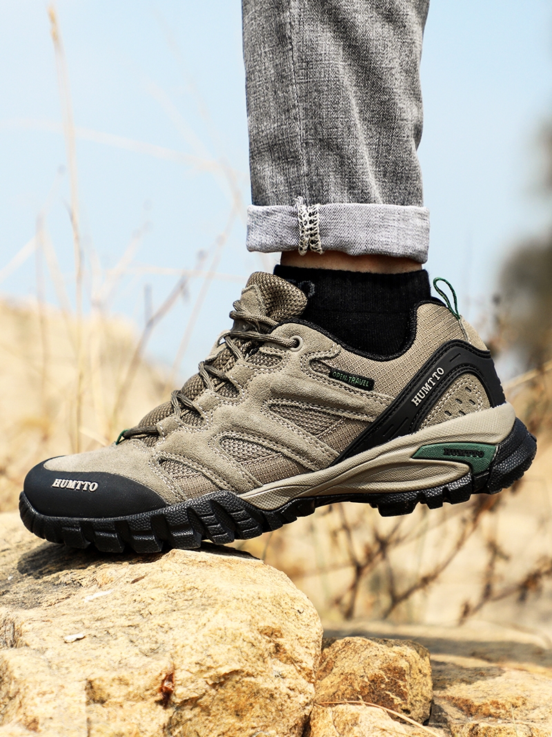 American Humvee Outdoor Climbing Shoes Men's Autumn Winter Warm And Breathable Net Face Non-slip Shock Absorbing Wild Camp Sports Hiking Shoes Tide