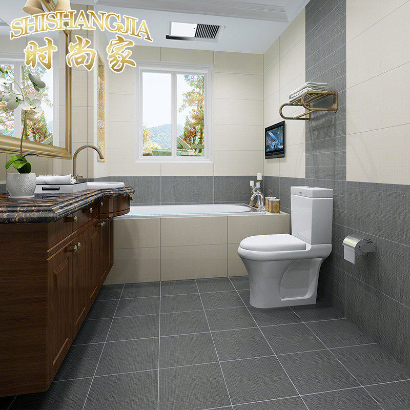 Foshan Direct Grey Cloth Imitation Ancient Brick 300x600 Makeup Room Tile Toilet Kitchen Wall Brick Full Ceramic Floor Tile