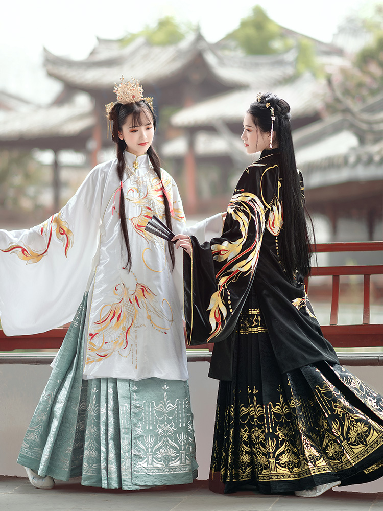 Dream-like clothes Spring Hanfu Women Wanfu Jin'an] Ming woven gold long coat skirt Horse-faced skirt six-meter pendulum