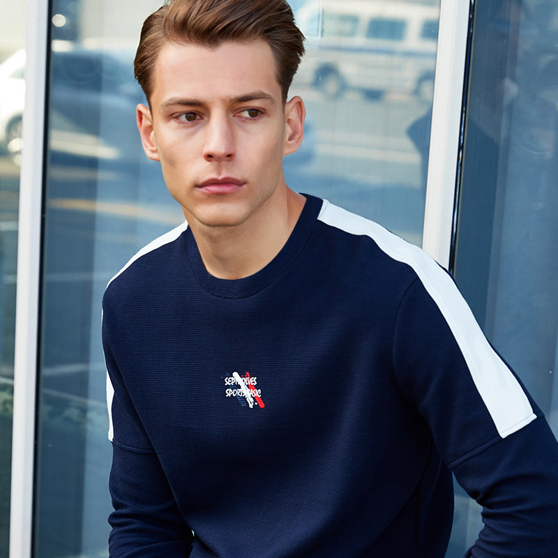 七匹狼 19年春季新款 男式圆领运动长袖T恤 天猫优惠券折后￥179包邮（￥229-50）2色可选