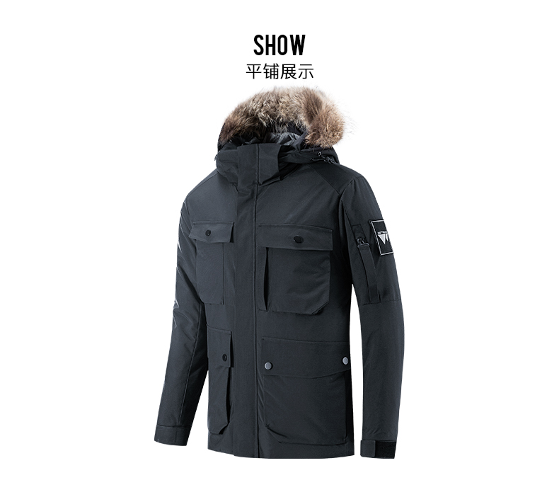小神价 七匹狼 19冬季新款  多口袋猎装风 90%鹅绒 男防风羽绒服 抗-10℃ 图17