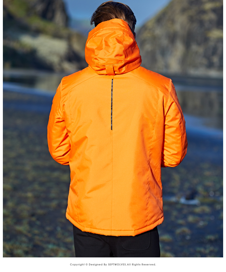 Bảy con sói thể thao ngoài trời thanh niên áo khoác mùa đông người đàn ông mới của bông coat jacket đứng cổ áo có thể tháo rời cap áo phao béo nữ hàn quốc