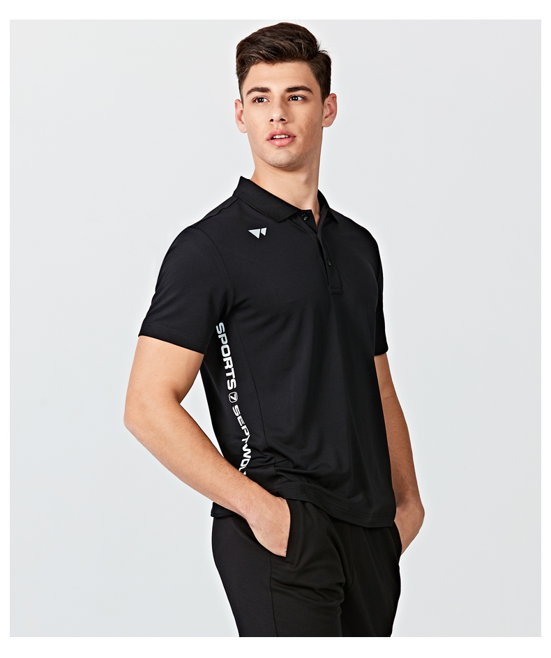 Bảy con sói thể thao polo áo sơ mi nam ve áo giản dị ngắn tay t-shirt cá tính in thư nhanh chóng làm khô áo sơ mi thở thủy triều áo polo zara