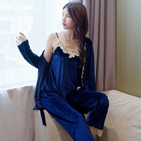 8705 Золотой бархатный 3-частный серийный синий