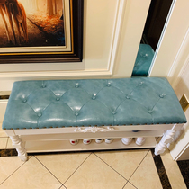 Changing shoes stool Euro-style white shoe rack American wearing shoes stool Shoe Cabinet storage stool Home Strip Stool Solid Wood-on-off stool