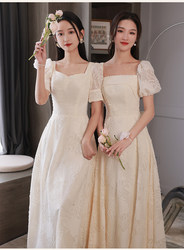 Rental bridesmaid dress 2022 new slimming sister group chorus engagement evening dress skirt women can usually wear in winter