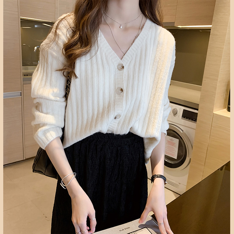 Dệt kim nữ cardigan 2020 mới của Hàn Quốc phiên bản của bên ngoài lười biếng lỏng mặc màu đỏ thủy triều áo len áo khoác hàng đầu dài tay năm mới