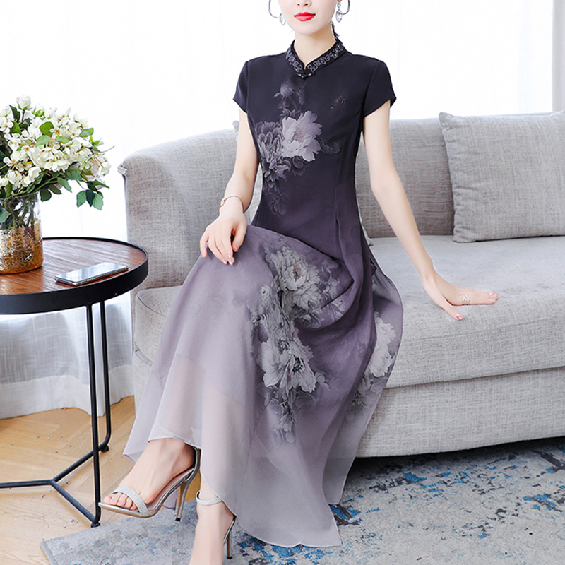 Popular Chinese-Style Improved Cheongsam 2026 New Model Young Classy Mother's Dress Women's Summer Long Dress