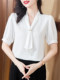 Chiffon shirt women's summer 2026 new style beautiful high-end western style shirt fashionable short-sleeved top